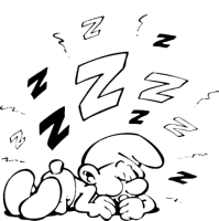 A coloring page of the smurfs
